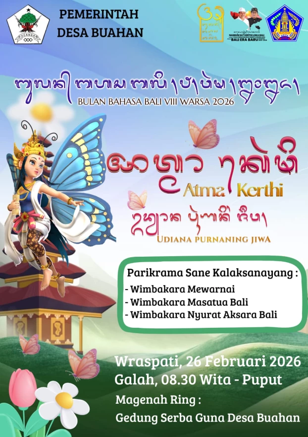 NGIRING RAUHIN BULAN BAHASA BALI VIII WARSA 2026 DESA BUAHAN